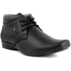 Candle Gold Geniun Lace Up Shoes  (Black)